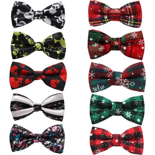 20pcs Sliding Small Dog Bow Tie Collar Charms Halloween Pet Accessories Dog Bowties Christmas Pet Supplies For Small Dogs