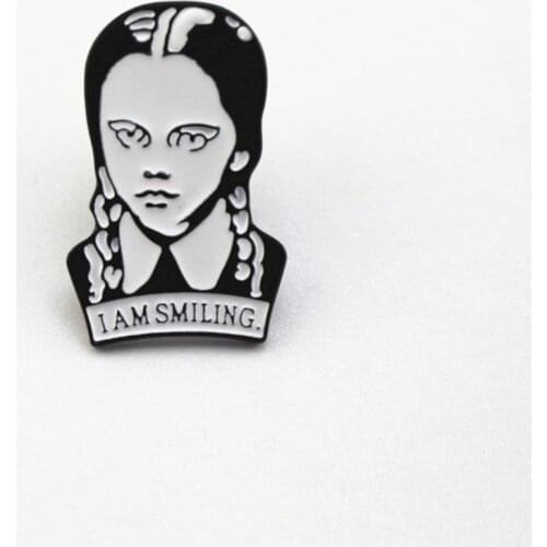 2020 Christmas gift simple white enamel beauty self portrait cartoon character brooch boutonniere coat coat shawl collar pin