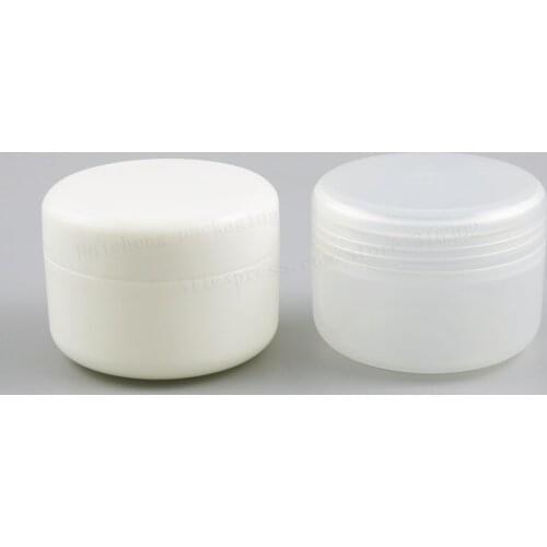 20 x 250g Clear white Larger Jars Containers With Plastic lids 250cc 8.33oz Empty White Cream Cosmetic Packaging
