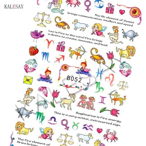 3D Nail Sticker Cartoon Constellation DIY Sticker Decals Tips Beautiful Manicure Design Adhesive Decoration Sticker Art for Nail