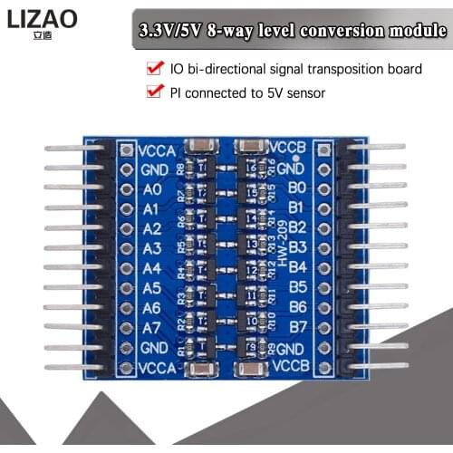 8 channel level conversion module two-way conversion between 3.3V and 5V IO access 5V sensor for Raspberry Pi