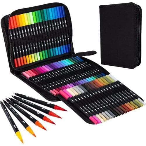 12/36/60 Colors Watercolor Art Markers Dual Brush Pens, Fine & Brush Tip Pen for Kids Adult Coloring Book, Journaling Drawing
