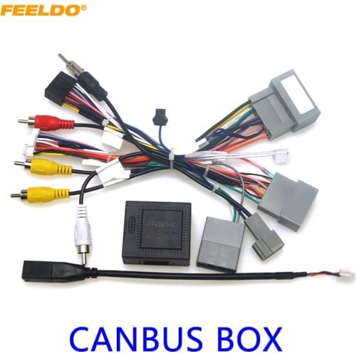 FEELDO Car 16Pin Android Stereo Power Wiring Harness With Canbus + USB For Honda XR-V(15-17)/Vezel(15-18)/Jade(13-17)/Fit(14-19)