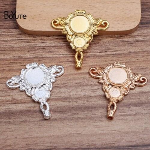 BoYuTe (10 Pieces/Lot) 46*47MM Zinc Alloy Flower Blank Base Antique Hair Accessories Materials for Jewelry Making