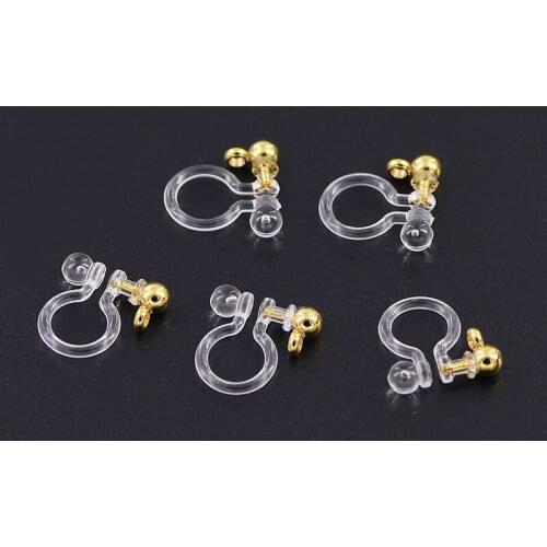 Stainless Steel Transparent Ear Clip For Jewelry Making Ear Plug Resin Earrings Accessories Base Setting DIY Jewelry Making