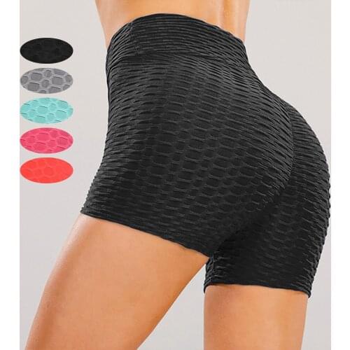 Summer New High-waist Hip-lifting Solid Color Bubble Pants Tie-dye Fitness Bottoming Sports Yoga Shorts Women