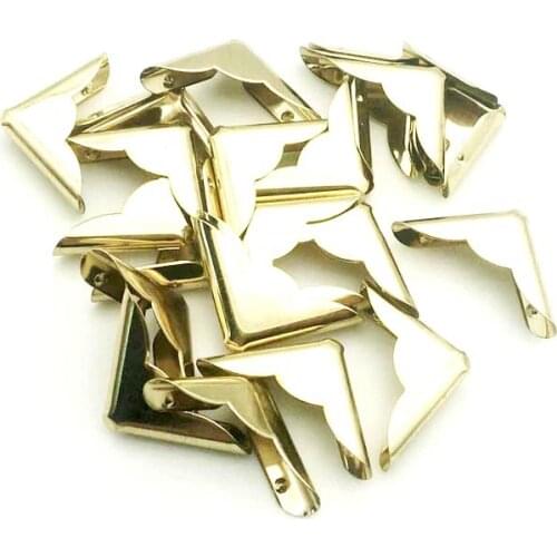 50PCS 23X23X6mm Metal Gold Corners For Books Scrapbooking Photo Albums Menus Corner Protectors Metal Crafts DIY Ornament SC125