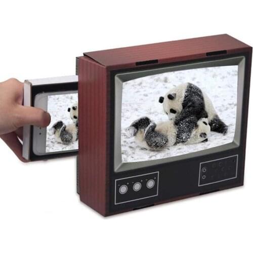 Mobile Phone Screen Magnifier Phone Projector Video Amplifier Folding Enlarged Expander DIY Retro cardboard TV set Gags toy