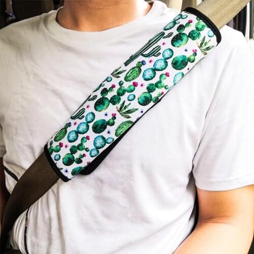 1pcs Soft Seat Belt Cover Car Shoulder Pad For Adults Car Truck SUV Shoulder Cushion Diving Material Cactus Shoulder Protection