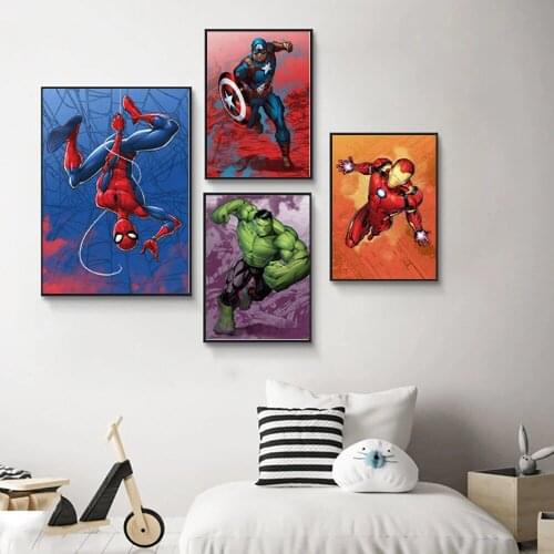 5D DIY Diamond Painting Superhero Anime Spiderman Iron Man Cross Stitch Kit Full Drill Embroidery Mosaic Art Of Rhinestones Gift