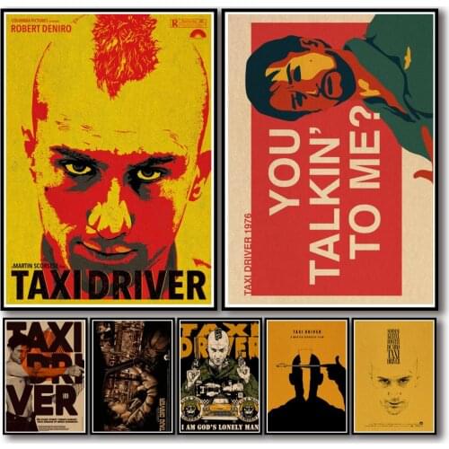 28 Designs Martin Scorsese Movie Taxi Driver Kraftpaper Poster Artwork Homedecal Fancy Wall Sticker for Coffee House Bar