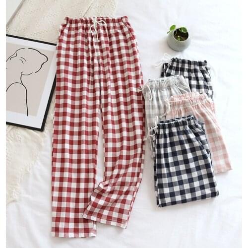 2021New Couple 100% Cotton Gauze Crepe Sleep Pants New Couple 100% Cotton Gauze Crepe Sleep Bottoms Pajama Shorts Womens Bottoms