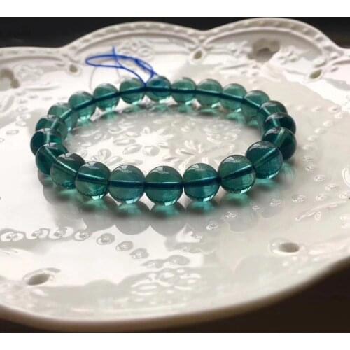 Natural Blue Fluorite Quartz Rare Bracelet Gemstone 8mm Clear Round Beads Green Fluorite Women Men Love Gift AAAAA