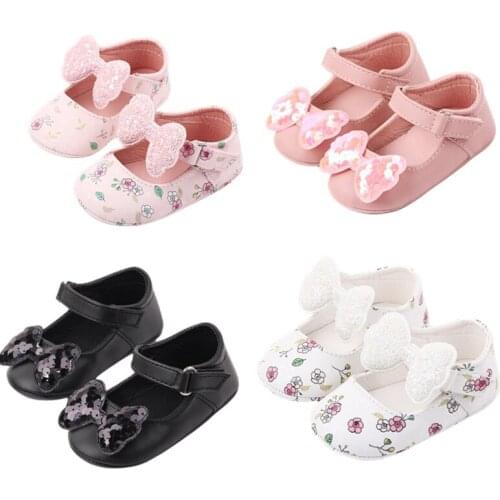 Autumn Spring Baby Girl Anti-Slip Casual Walking Shoes Bowknot Sneakers Soft Soled First Walkers Prewalker