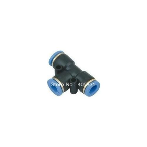 Pneumatic 10mm to 10mm Push In Tee Quick Fittings 100Pcs/Lot