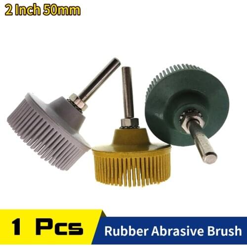 Polishing Wheels Grit 50 80 120 Radial Bristle Disc 2 inch Emery Rubber Abrasive Brush 1/4" 6.35mm Dremel Accessories