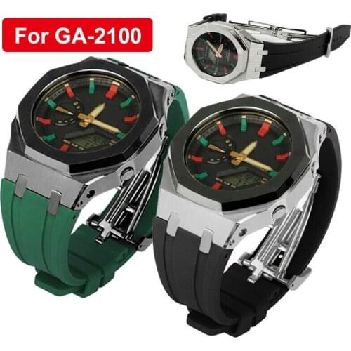 Third Generation GA2100 Watch Band Rubber Watch Strap Bezel Metal Stainless Steel Second Generation Frame Bracelet Accessory