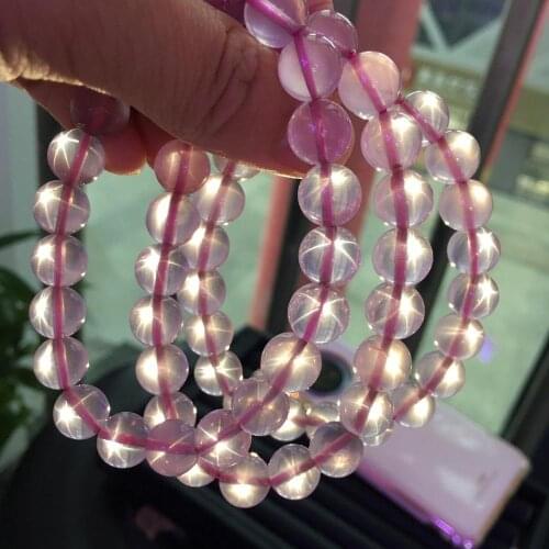 Six-pointed star light natural stone The best Mozambique powder crystals round bead bracelet bijoux bracelets bracelet for women