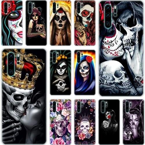 Hot Skull and catrinas Silicone Phone Case for Huawei P40 P30 P20 Pro P10 P8 Lite 2017 P Smart Z S Plus 2019 2020 Soft Cover