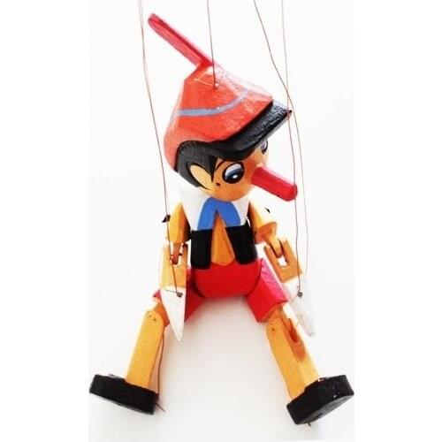 Modern Natural Wooden Pinocchio Puppet Drawstring trinket baratija حلية орнаментальный