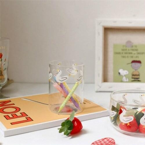 Korean Duck Glass Glass Bowl Heat Resistant Milk Juice Coffee Cup Dessert Fruit Salad Bowl