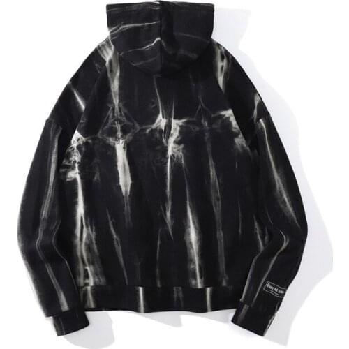 EukaaRu High Street Hip Hop Gradient Print Sweater Mens Fashion Sweatshirt Retro Loose Hooded Pullover Woman Oversized Hoodies