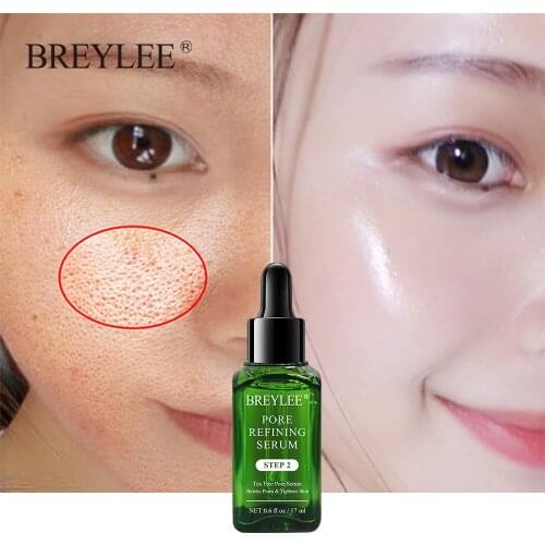 BREYLEE Shrink Pores Serum Pore Tightens Refining Moisturizing Essence Whitening Anti-aging Oil Control Facial Essence Skin Care