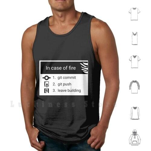 In Case Of Fire tank tops vest sleeveless Git Linux Windows Gamer Developper Geek Nerd Fun Nintendo Cool Fire