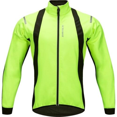 WOSAWE Water Rain Repellent Reflective Thermal Fleece Cycling Motorcycle Jackets Men Bike Bicycle MTB Coat Winter Windbreaker