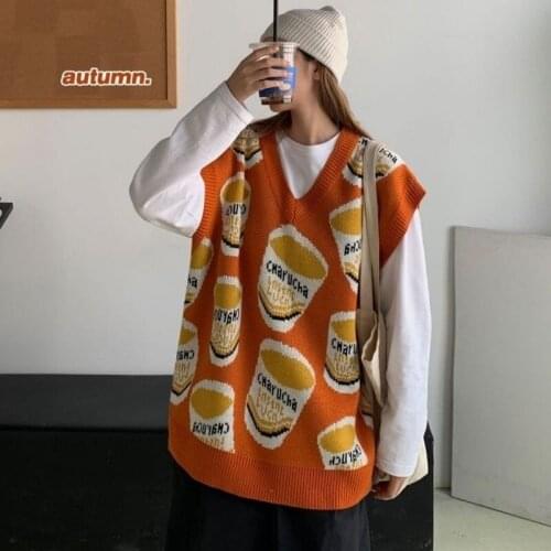 Ladies vest 2021 new womens autumn and winter letters stacking knitted sleeveless v-neck pullover sweater top casual all-match