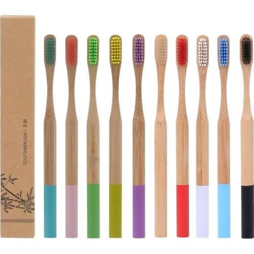 1pc Toothbrush Soft Bristle Round Bamboo Handle Toothbrush Teeth Cleaning Tooth Brush Eco-friendly Tooth Teeth Brush Oral Care