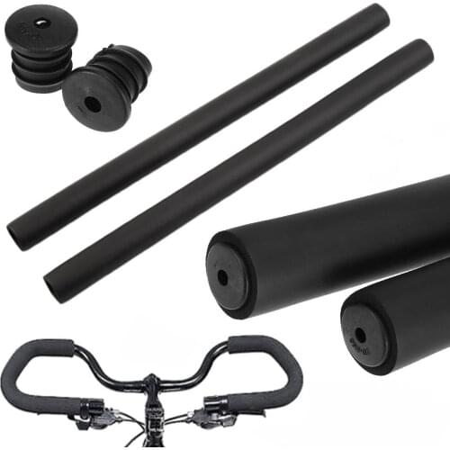 2Pcs Bicycle Cycle Foam Bike Handlebar Grip Sponge Foam Rubber Smooth Tube Cover Black Bicycle Accessories