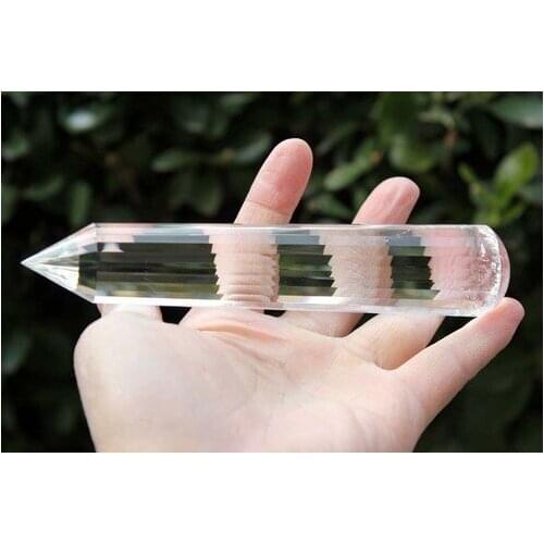 24 sided VOGEL Style Clear QUARTZ CRYSTAL Wand POINT 239g