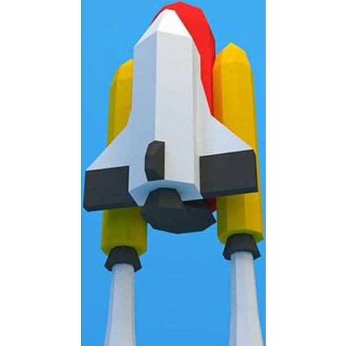 3D Paper Model Space Shuttle Jet Launch Three-Dimensional Floor Decoration Handmade DIY Paper Model Childrens Handmade Origami