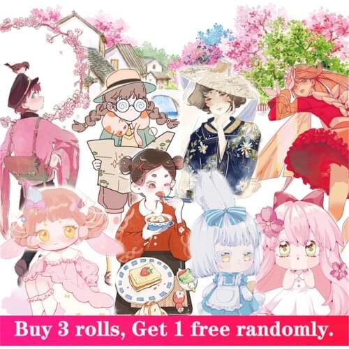 5M Girls Illustration NEW Washi Tape Sets Adhesive Decoration DIY Scrapbooking Sticker Bullet Journal Card Masking Tapes Paper