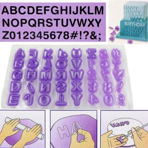 Hot 40pcs/set Alphabet Cake Molds Figure Plastic Letter Fondant Mold Cookie Cutter Number Cake Mould Baking Decorating Tools