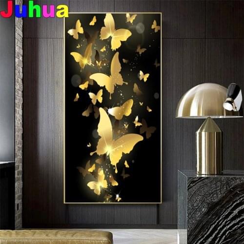 Golden butterfly DIY Diamond Painting 5D diamond Stitch Mosaic Diamond embroidery gift nordic Picture home decor drop shipping