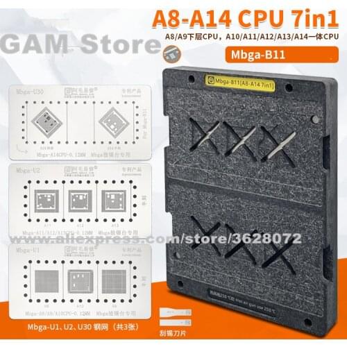 QIANLI IOS Golden 3D BGA Stencil For iPhone 6 6Plus 6S 7 7P 8P Nand Baseband IC CPU RAM A8 A9 A10 A11 Reball Steel Mesh Tin Net