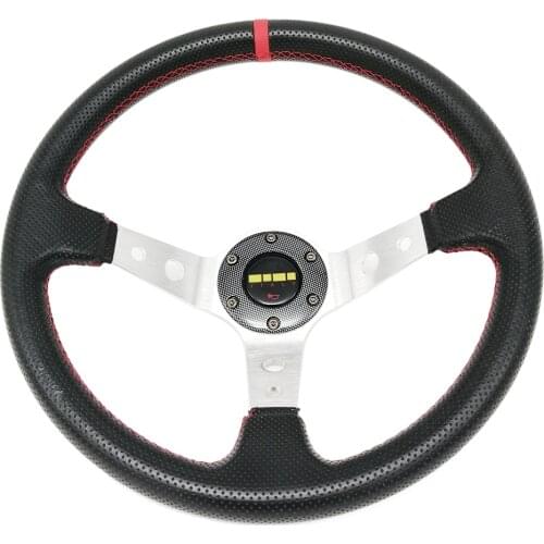 Spceddy Mo Car Steering Wheel PVC 14 Inch 345mm Universal Racing Drift Sport Steering Wheel Deep 90MM 6 Bolt