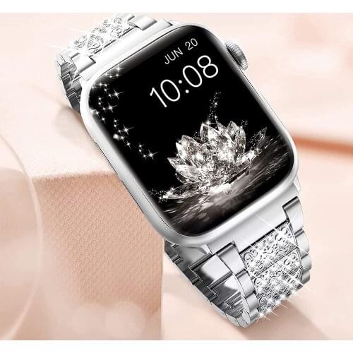 For Apple Watch Band 40mm 38mm SE Series 6 Series 5 4 3 2 1 44mm 42mm Bling Replacement Bracelet fo iWatch Bands women correa