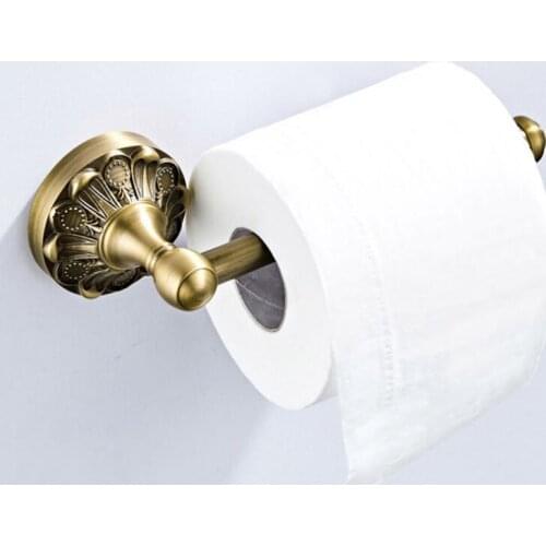 Bronze Toilet Roll Holder Creative Wall Mounted Antique Toilet Paper Holder Black Bathroom WC Tissue Paper Roll Bar Rack Vintage