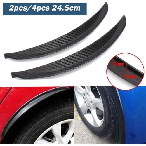 2pcs/4pcs 24.5cm Universal Car Carbon Fiber Fender Flares Mud Flaps Splash Guards Arch Wheel Eyebrow Lip For Car Truck SUV
