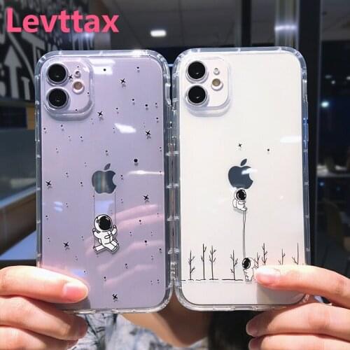 Space Case For iPhone 12 MINI Clear Soft TPU Shockproof Astronaut Star Cover for iphone 11 Pro MAX XS XR X 12 Mini 7 8 Plus SE20