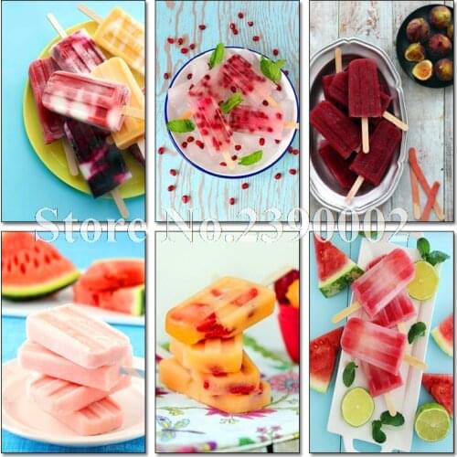 Summer Cold Food Diamond Painting DIY Diamond Embroidery Popsicle Full Drill Square Rhinestone Mosaic Ice Cream Painting Gift