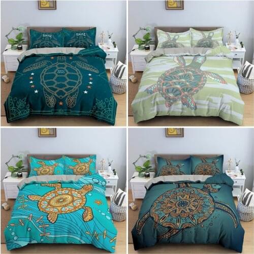 Cartoon Animal Bedding Set Tortoise Pattern Duvet/Quilt Cover Soft Luxury Bedclothes 2/3PCS Bedroom Decor Full King Queen Size