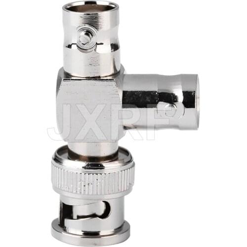 JX connector 1pcs RF Coaxial Coax Adapter BNC male to two 2x BNC female 3 way "T" type adapter connector