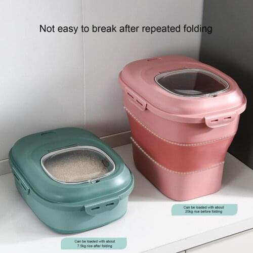 Pet Food Storage Food Barrel Folding Sealed Moisture-Proof Storage Container Portable Basket Puppy Food Organizer