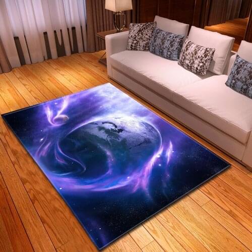 Dream Galaxy Space 3D Print Carpet Nordic Soft Flannel Home Carpets for living room bedroom Decor carpet Kids Room Play Area Rug
