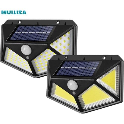 LED solar wall lamp courtyard four sides luminous solar lamp human body induction waterproof stair lamp garage