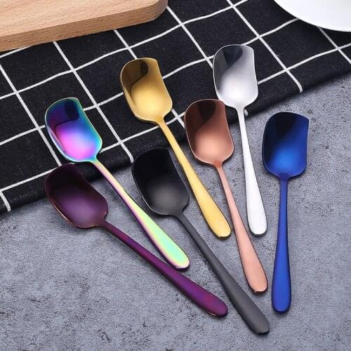 304 Stainless Steel Coffee Stirring Spoon Special Shape Short Handle Tea Spoon Ice Cream Honey Dessert Spoon Serving Spoon